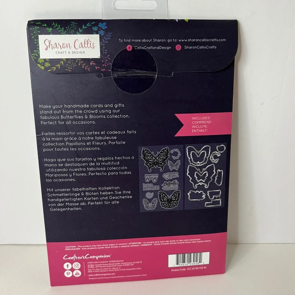 Crafters Companion Butterflies Blooms‎ Stamp Die Set 20 Pc Card Making Crafting